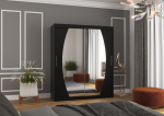Liugustega Riidekapp BALTIMORE 180 180x215x58 cm Must