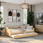 Lastevoodi madratsiga 90x200 cm pruun