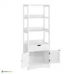 K&otilde;rge vannitoakapp 154 cm valge 60 cm lai E1-klassi MDF