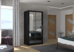 Liugustega riidekapp NEVIO 100 100x200x58 cm Must