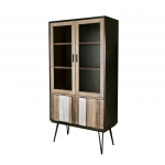 Vitriinkapp Adesso 100 x 195 x 45 cm Must 3 riiulit
