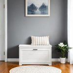Jalatsikapp istmega 80x30x46 cm Valge