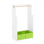 Riidepuu lastele 60 &times; 35 &times; 110 cm valge MDF ja 2 korvi