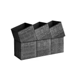Kokkupandavad hoiukastid 6 tk 33x33x33 cm must