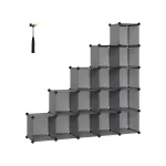 Jalatsiriiul 15 kuubikut 153x31x153 cm hall plastikust moodulriiul
