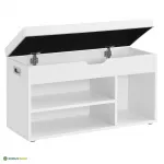 Esikupink panipaigaga 80 x 44 x 30 cm valge PU-iste