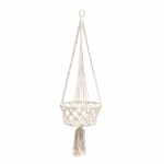 Rippuv lillepott The Macrame valge 30 x 110 cm puuvill