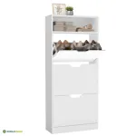 Kingakapp 60x24x139 cm valge MDF ja avatud sektsioonid