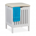 Pesukorv istmega 55x41x41 cm valge 40 l m&auml;nnipuidust