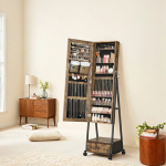 Peegliga ehtekapp 41.5x37x152.5 cm Valge