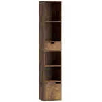 Raamatukapp 6 riiuliga 30x24x158 cm rustikaalne pruun
