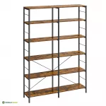 Avatud raamaturiiul 30 x 120 x 173 cm pruun 6 tasapinda