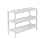 Jalatsiriiul 70 x 55 x 26 cm valge bambusest esikusse