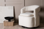 P&ouml;&ouml;rlev tugitool Laurel 72x75x69 cm valge boucle kangas