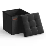 Hoiustamispuf MINOTA 30x30x30 cm tindimust panipaigaga
