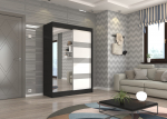 Liugustega Riidekapp TOURA 150 150x215x61 cm Must
