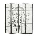 Ruumijagaja 179x176 cm must-valge 4-osaline sirm