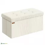 Esikupink 38 &times; 76 &times; 38 cm kreemjas valge 89 l panipaik