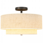 Laelamp 40x26 cm kreemjas 3xE14 linased varjud