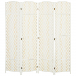 Ruumieraldaja 180 x 1,7 x 180 cm valge 4 paneeliga