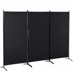 Ruumieraldaja 253 x 182 x 50 cm must 3 paneeli ja hinged