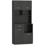 K&ouml;&ouml;gikapp sahtliga 80x35x180 cm must MDF ja t&ouml;&ouml;pind