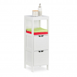 Vannitoa hoiukapp 90 x 30 x 30 cm valge MDF 2 sahtliga