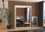 Liugustega riidekapp PERMO 150 150x200x58 cm Sonoma