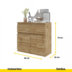 Madal kummut Noah 75x80x35 cm Tamm