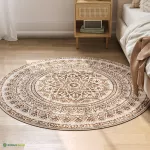 &Uuml;mmargune vaip 120 cm cappuccino beež boho stiil