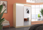 Liugustega Riidekapp JORDI 150 150x200x58 Sonoma Valge
