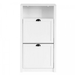 Valge jalatsikapp 60 &times; 24 &times; 110 cm MDF 2 kambrit