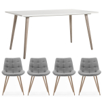 S&ouml;&ouml;gilaud ja toolid 160x90x75 cm valge