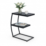 Abilaud 58,5 x 47,5 x 25 cm must 2 riiulit ja metallraam