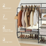 Riidenagi 45 x 115,8 x 172,8 cm must teras riiulid