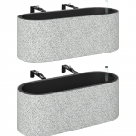 Riputatav lillepotikomplekt helehall 42 x 16 x 15 cm