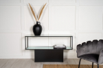 Konsoollaud Maglehem 35 &times; 130 cm must klaas ja teras