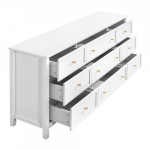 Valge kummut 39,9 x 149,9 x 78,7 cm MDF 9 sahtlit