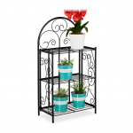 Taimede alus 83 x 44,5 x 25 cm kokkupandav must metall