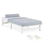 Valge puidust voodi 90x200 cm