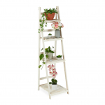 Valge puidust taimede alus 160 x 41 x 50 cm