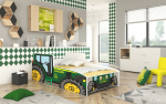 Voodi TRACTOR GREEN 74x60x154 cm Roheline