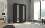 Riidekapp BALTON 150 150x215x61 cm Must