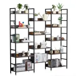 Raamaturiiul 176 x 30 x 176 cm metallist avatud riiulid