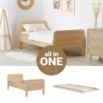 Lastevoodi 90x200 cm puit sonoma tamm voodip&otilde;hjaga
