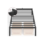 Metallist voodi 90&times;200 cm Tindimust terasraam