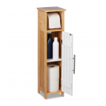 Vannitoakapp 71 x 18 x 20 cm valge MDF ja bambus