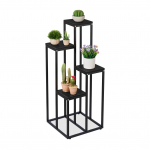 Taimede alus 80 x 40 x 40 cm must 4 tasandiga taimeriiul