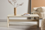 Kohvilaud 110x50x38 cm valgepesu MDF riiuliga diivanilaud