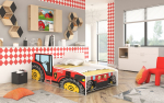 Voodi madratsiga TRACTOR RED 140x70 cm Punane